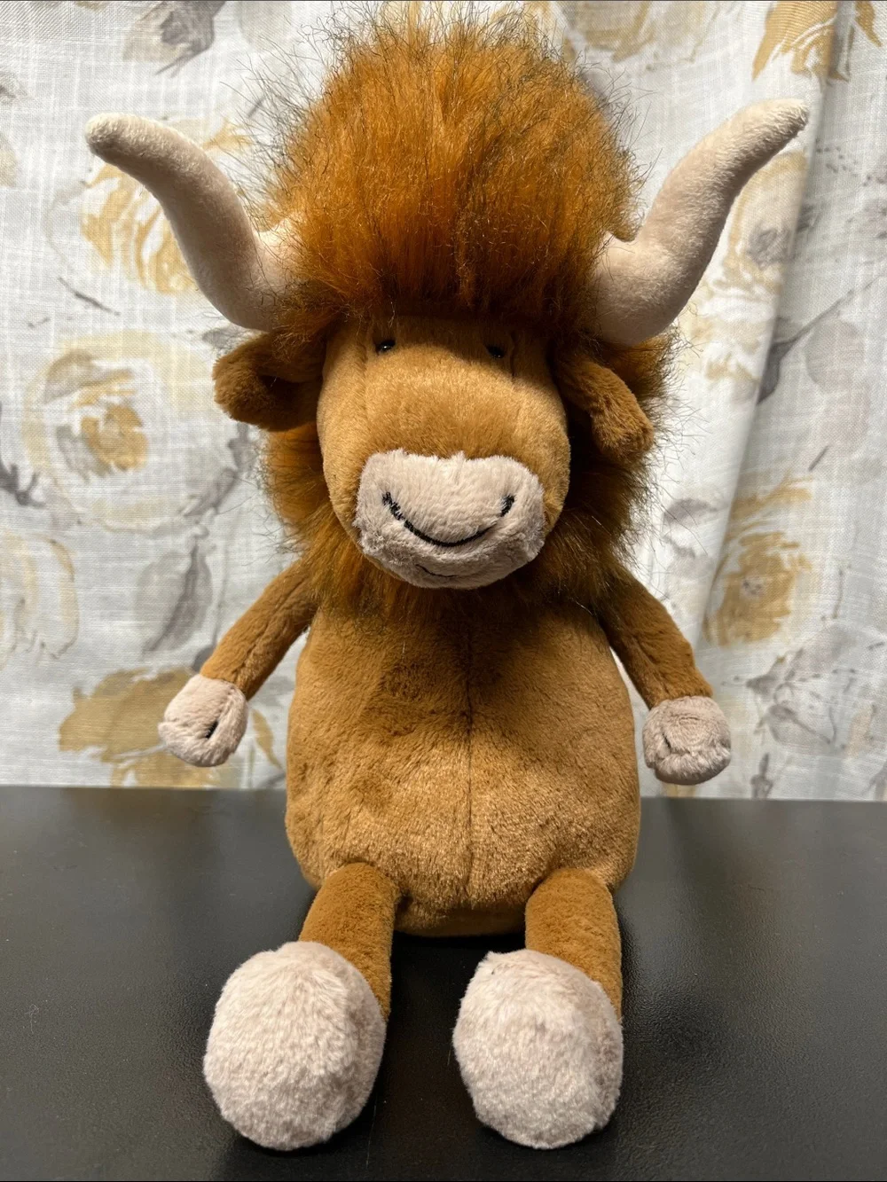 Jellycat Ramone the Bull Retired Brown Highland Cow Plush with Cream Horns 🐂